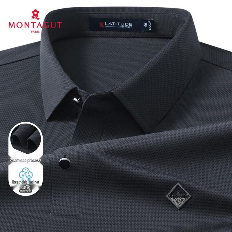 MONTAGUT Men s Cool Wrinkle-Resistant Seamless Polo Shirt 56