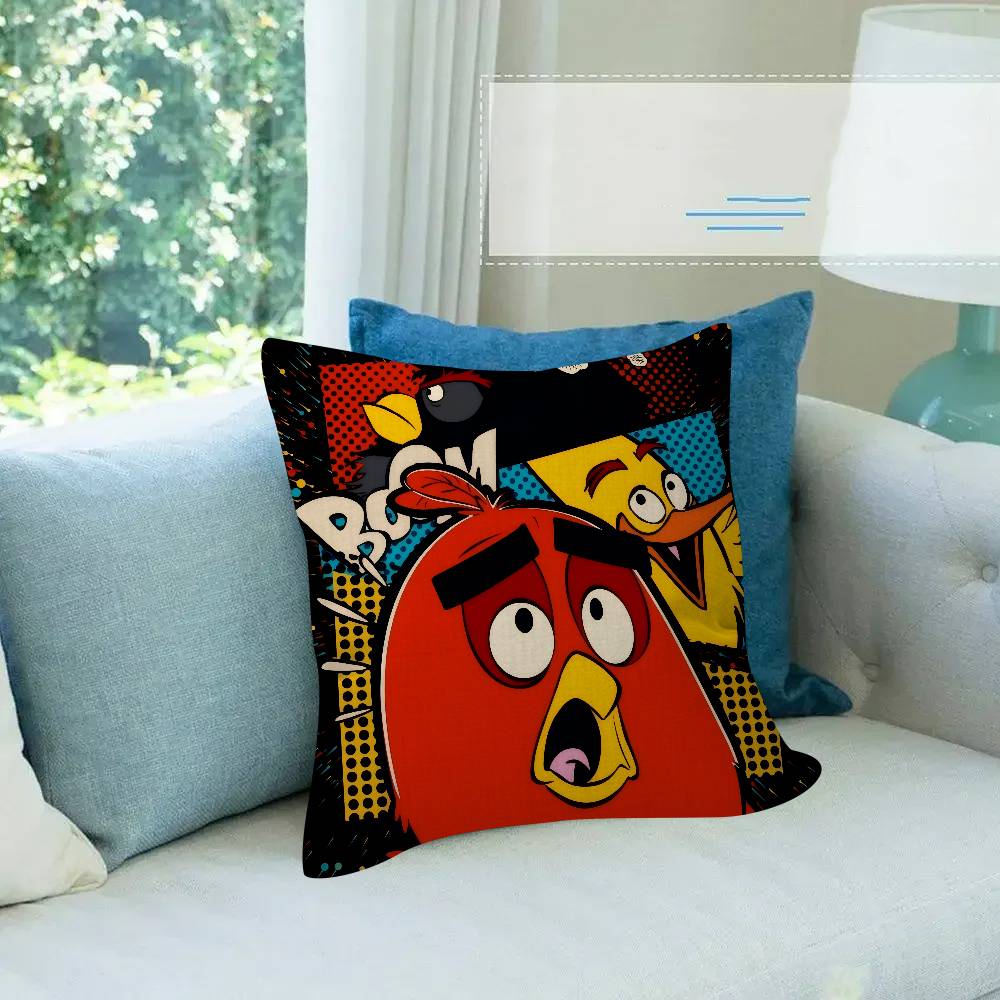Animation A-A-Angry Birds   Cushion Cover Car Throw Pillow Case For Sofa Car Christmas Gift