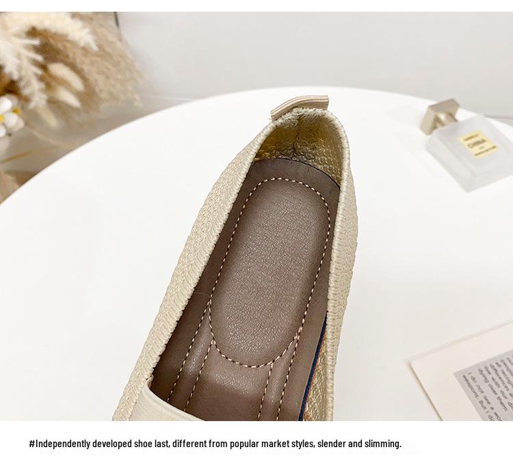 Slip-On Women's Breathable Knit Loafers – Solid Color, Soft Sole, Comfortable for Spring & Summer Driving