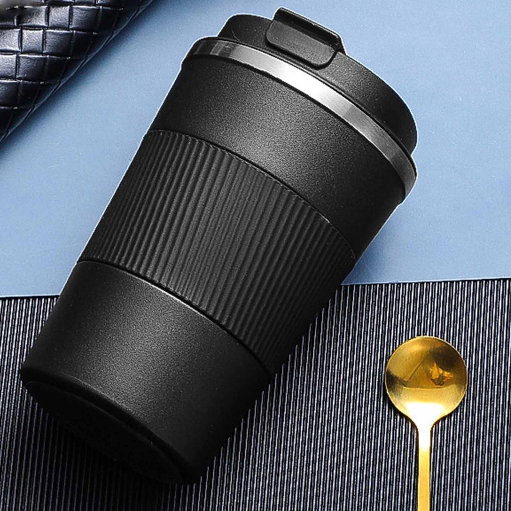 Fashionable Outdoor Sports Coffee Cup - 304 Stainless Steel Tumbler with Silicone Insulated Layer, Reusable Leakproof Travel Mug for Fitness