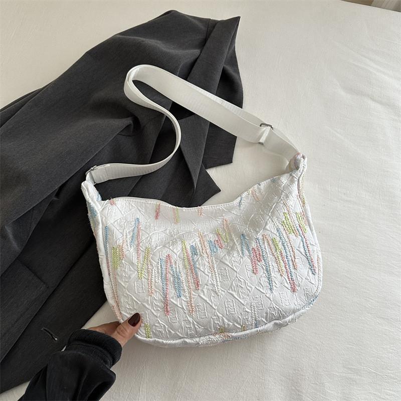 Trendy Street Style Canvas Tote Bag For Women 2024 New Fashionable Lightweight Crossbody Purse