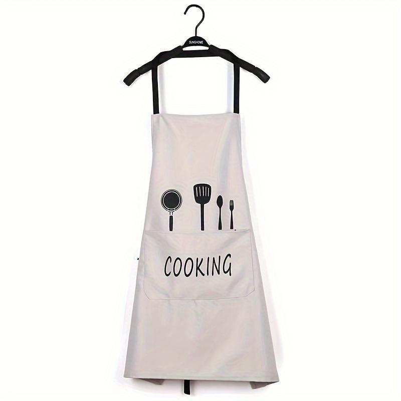 Adjustable Polyester Apron with Multifunctional Pockets for Kitchen Cooking, Baking, Barbecue, and Home Cleaning Durable Woven Fabric