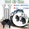 High Quality Stainless Steel 120HZ 300db Super Loud Dual Air Horn Twin Tone Trumpet Dukes Kit With Compressor For Car Truck Boat Lorry DC12/24V