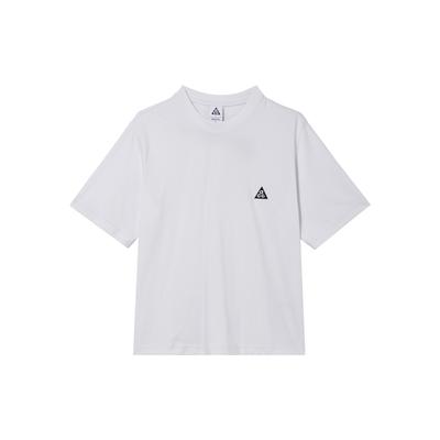 ACG Logo Einfarbig Locker Geschnitten Umweltfreundlich Gestrickt Bequem Kurzarm Überschnittene Schultern T-Shirt Damen Oberteile Summit-Weiß DJ3647-122