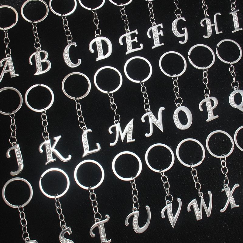 Simple Personality 26 Letters Versatile Keychain European and American New English Creative Luggage Keyring