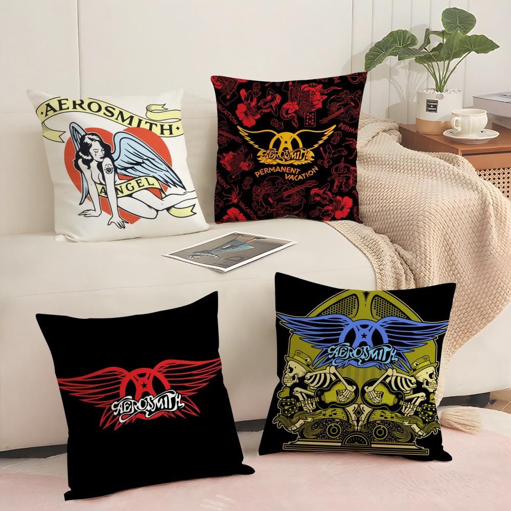 Band A-Aerosmith Cushion Cover Soft Short Plush Pillow Cover Smooth Cozy Texture Aesthetic Cushion Case Home Decor
