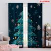 2pcs,2D Plane Printing Creative Curtains Vibrant Snowflake & Christmas Tree Versatile Polyester (without Rod) Home Decor Ldeal