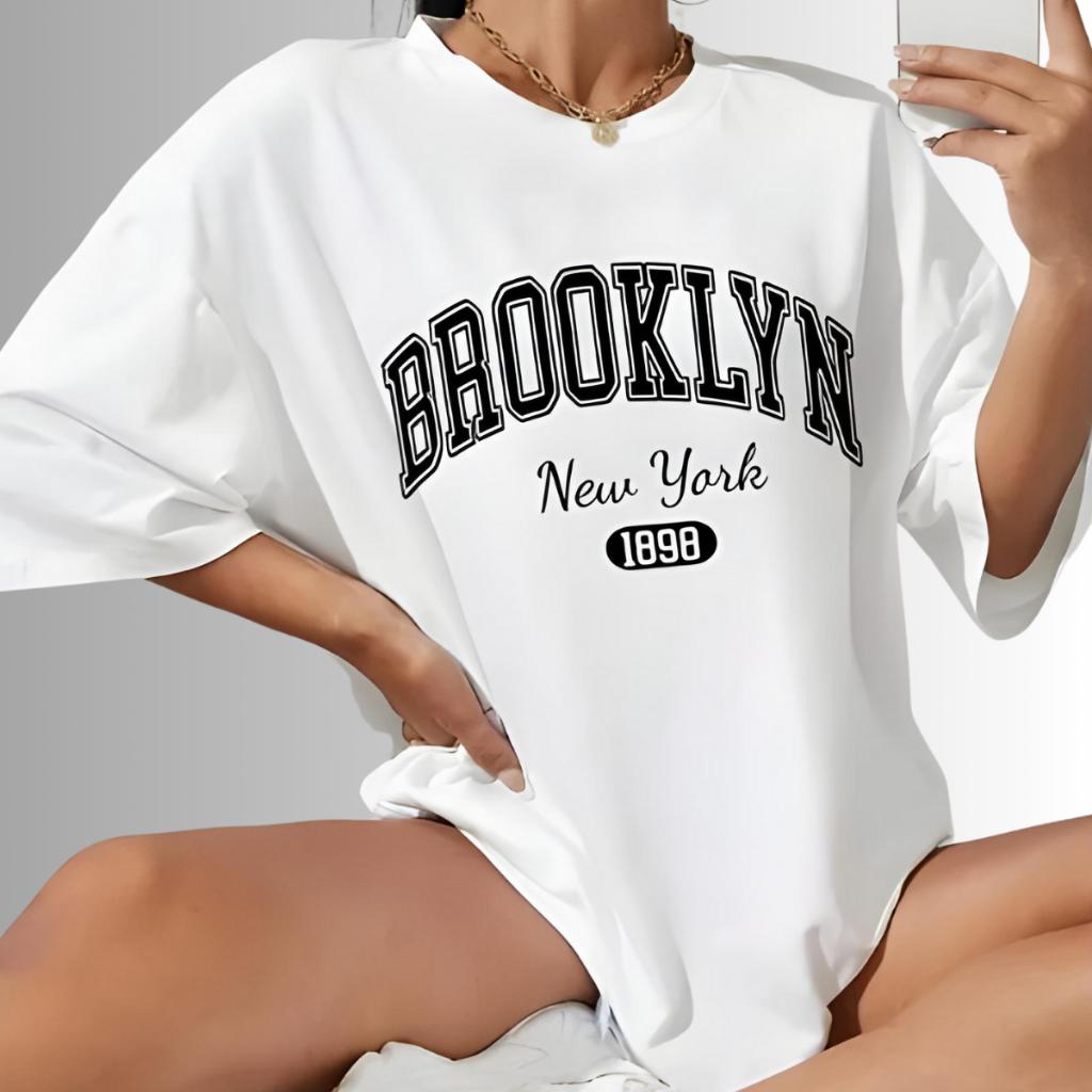 Unissex Brooklyn Camiseta Streetwear Aesthetic Clothes S
