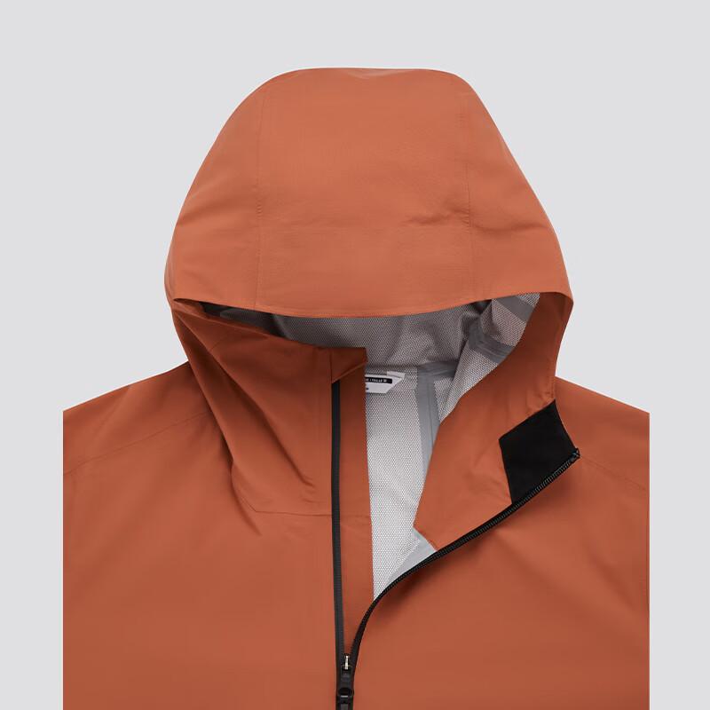 Salomon Solid Color Hooded Long Sleeve Waterproof Breathable Running Jacket Men jackets Terracotta-Brown C22115