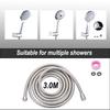 3.0m Stainless Steel Shower Hose - Flexible Hot & Cold Shower Head Tube