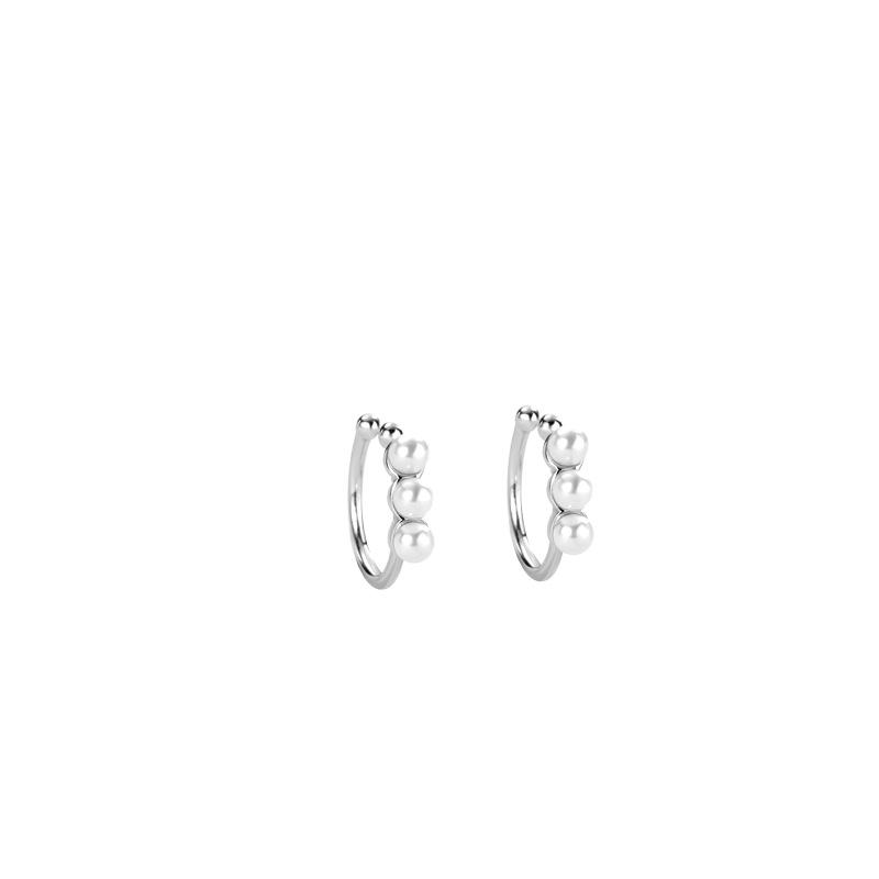 Premium Zircon Pearl Earrings Without Earrings, Women's Simple and Cold Wind Earbone Clips, Korean Personalized Earrings.