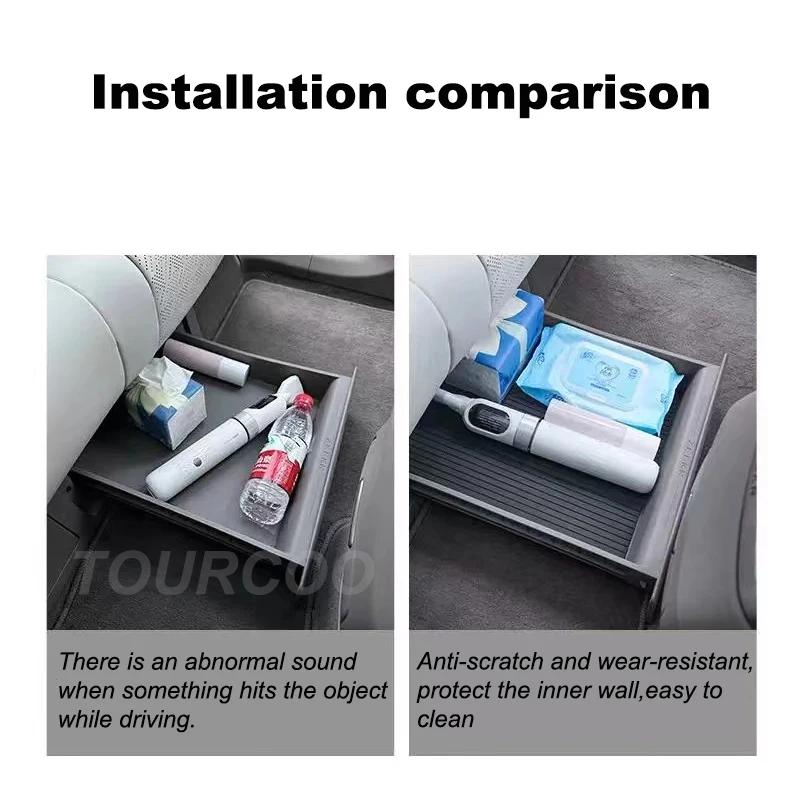 For ZEEKR 7X 2024 2025 Silicone Anti-slip Protective Pad Mat for Storage Box under Back Seats Car Accessories