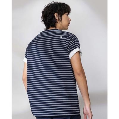 Loose FiT T shirT sTripe Logo Obsidian Ucj690 695