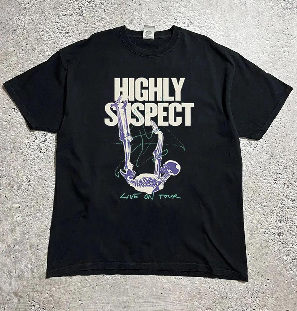 Unisex Short Sleeve Crew Neck Cotton T Shirt New Highly Suspect Band L