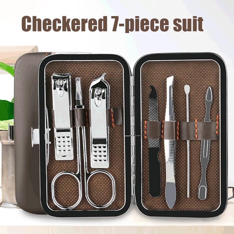 7-Piece Set Nail Scissor Set Stainless Steel Nail Clippers Nail Clippers Pedicure Beauty Manicure Implement Household Pedicure