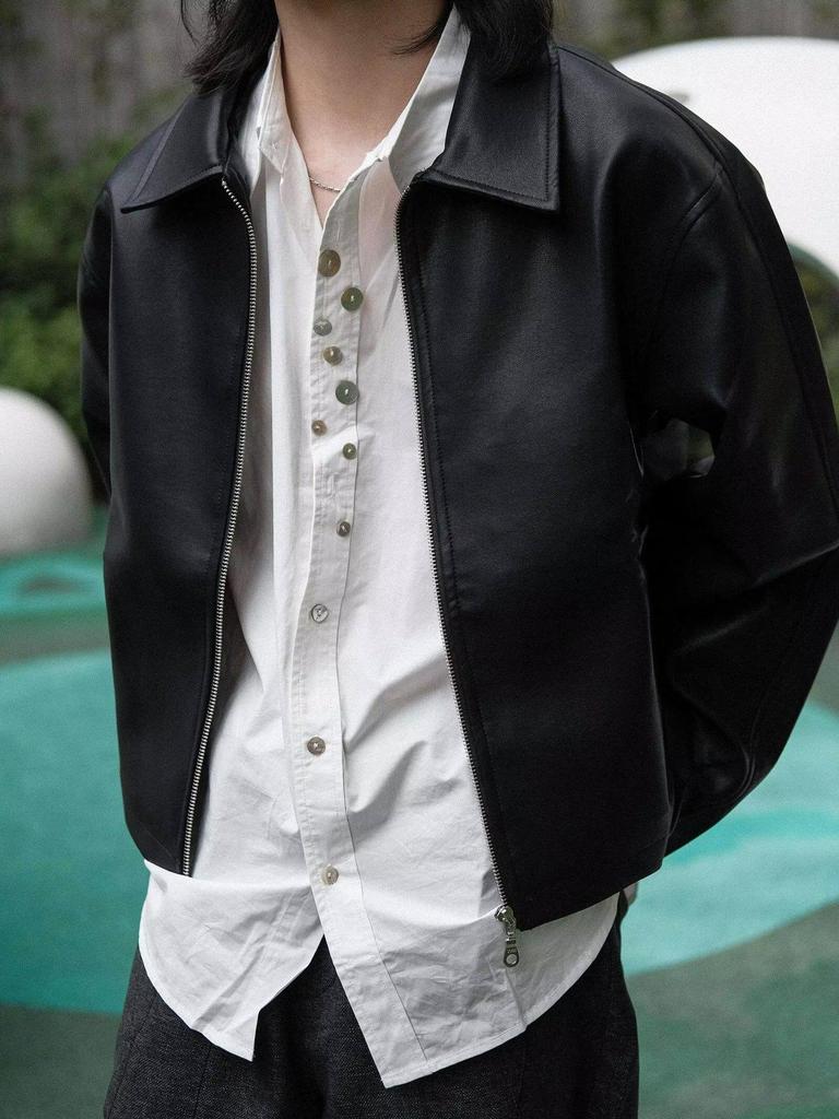 Men's American Style Loose Fit PU Leather Jacket - Autumn/Winter 2025 Edition