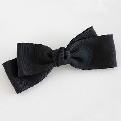 Pearlymore Ribbed Ribbon Hairpin (black)