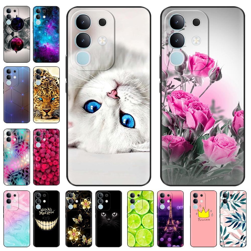 For Vivo Y29 4G Case Cover 2025 Lovely Flowers Soft Silicone Capa Phone Cases For Vivo Y29 4G Case Cartoon Shockproof Bags Coque