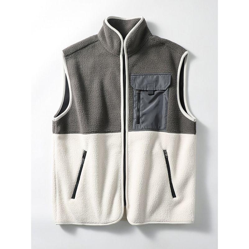 Japan Fashion Retro Double-sided Polar Fleece Vest Men's Autumn and Winter Outer Wear Warm Vest Outerwear Foreign Trade Men's Clothing Vest