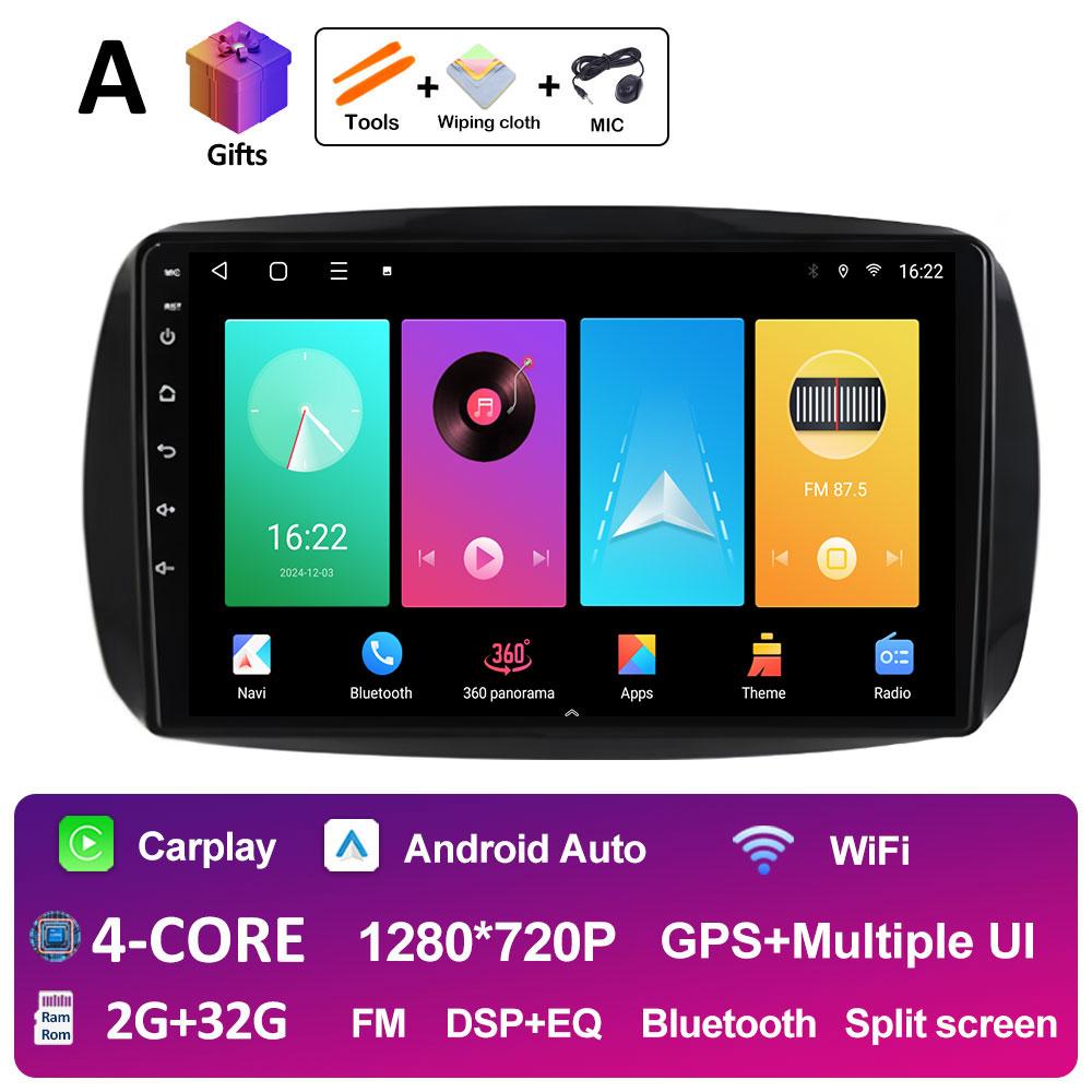 GPS Navigation For Mercedes Smart 453 Fortwo 2014 2015 2016 2017 - 2020 Android Auto DSP Stereo QLED IPS Screen 4G Accessories