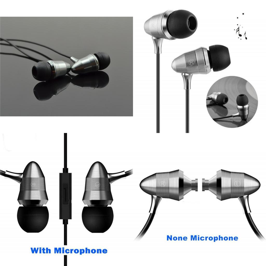 Silver Bullet Earphones Metal Deep Bass Wired Inear Headphones For Music Lovers