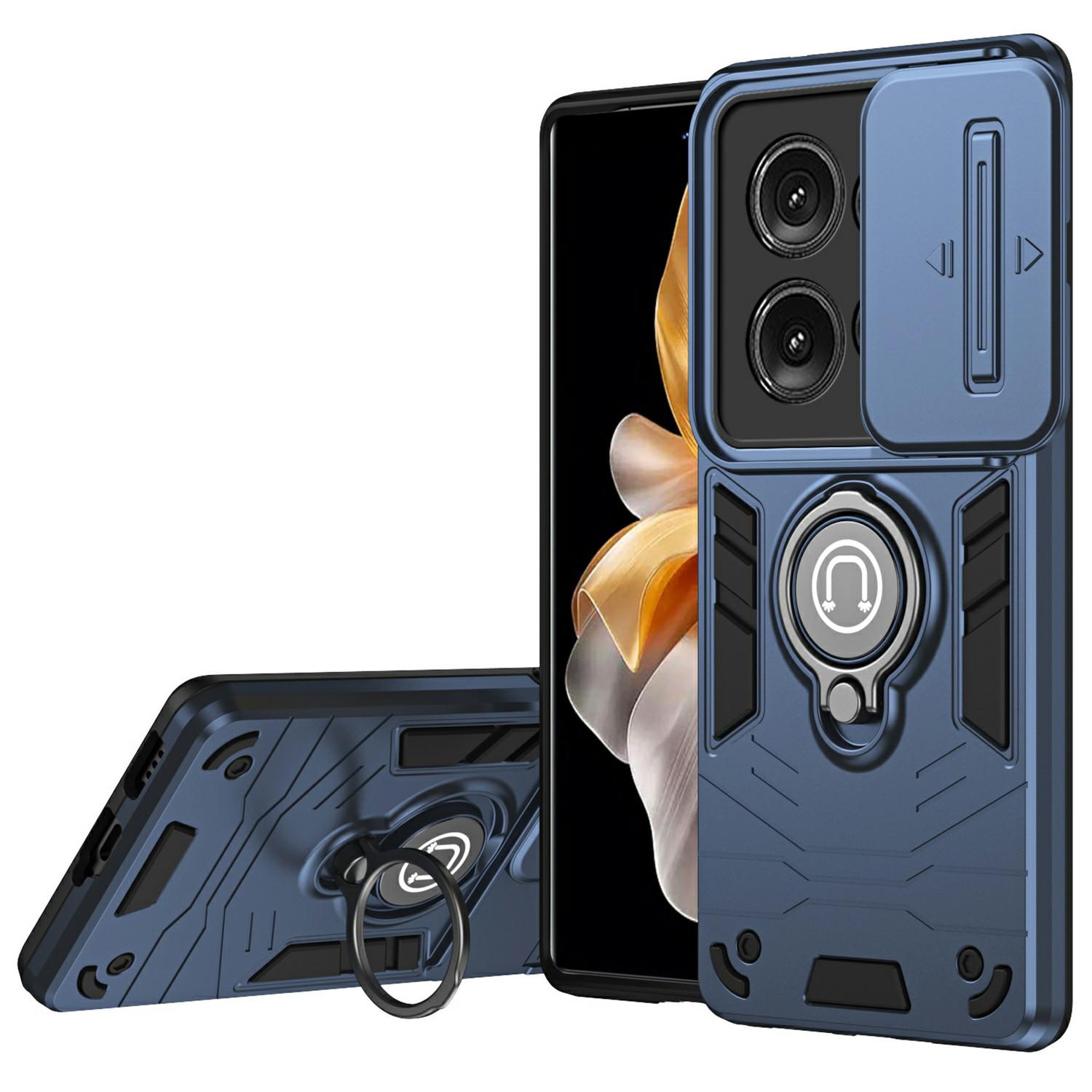 

Для Motorola Edge 50 5G Чохол Слайд Camshield Підставка PC+TPU Чохол для телефону Blue
