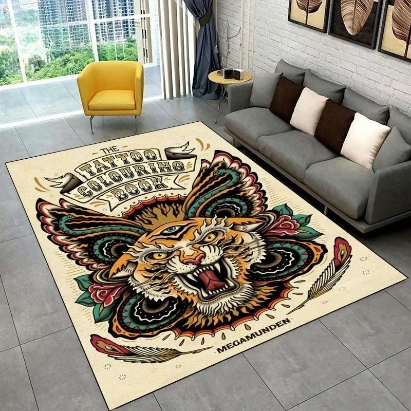 Tattoo Studio Carpet Mystic Witchcraft Gossip Carpets Girl Cartoon Printed Floor Mats Living Room Play Mat Retro Birthday Gifts