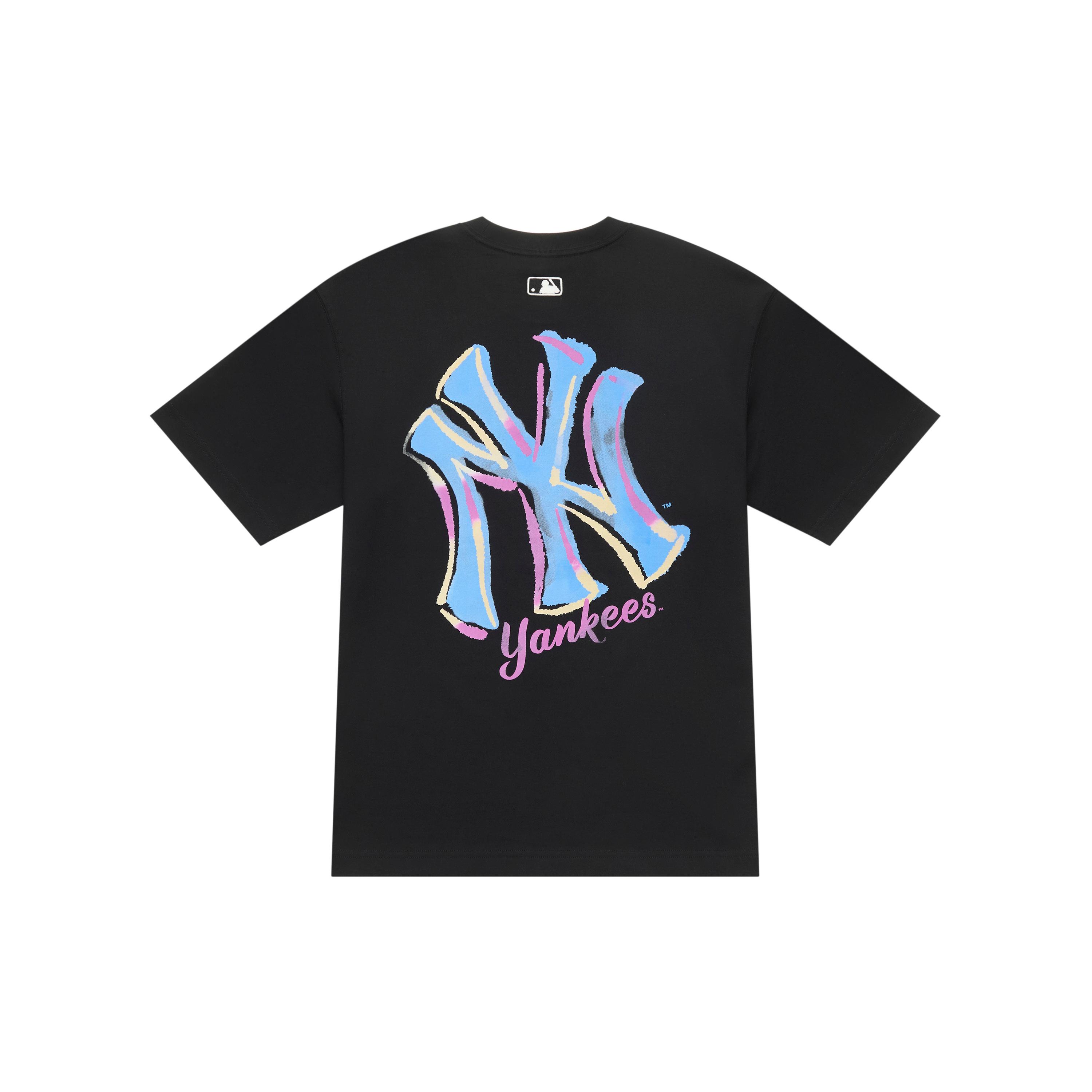 MLB New York Yankees Basic Collection FW25 T Shirt Unisex Standard Black 3ATSB1654-50BKS XS