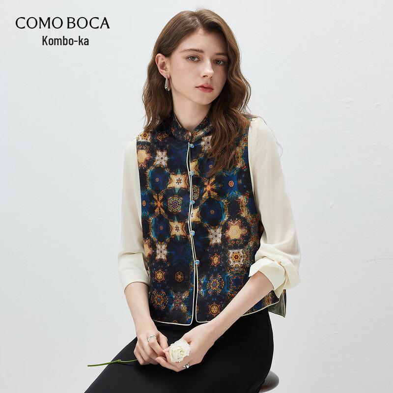 Komeng Boka New Chinese Style Mulberry Silk Vest L