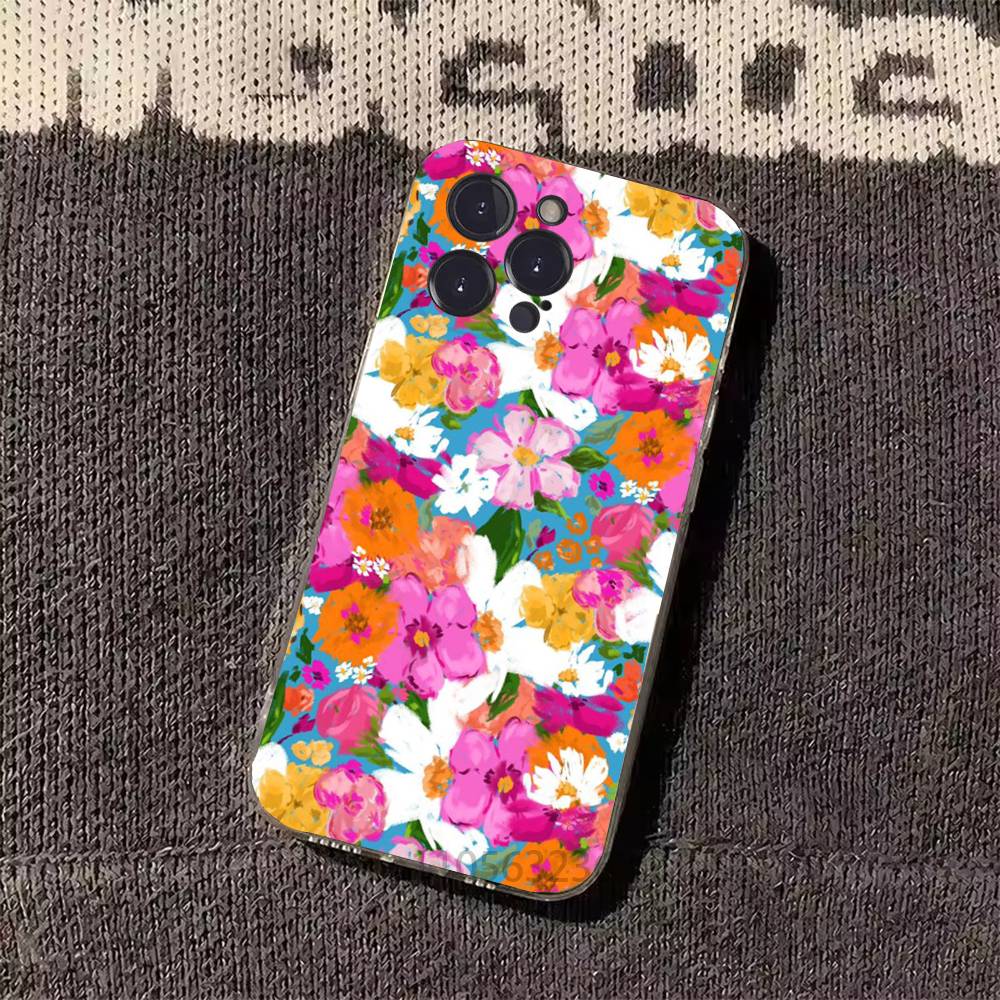 Fashion Flowe Phone Case for iPhone 11Pro 13 12 11 Pro Max 16e 17 Air 16 15 14 Plus 11ProMax