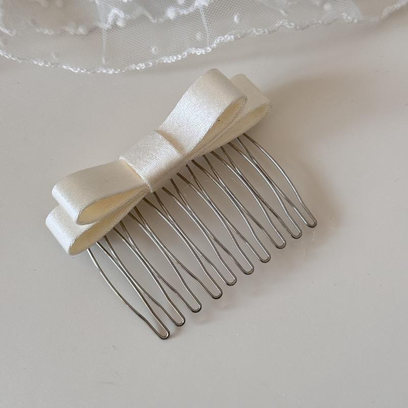 

Scattered Hair Bow Small Hair Comb for Pinning Up Bangs, Hairpin for Invertedly Inserting Buns, Hair Accessory for Updo Style бежевий