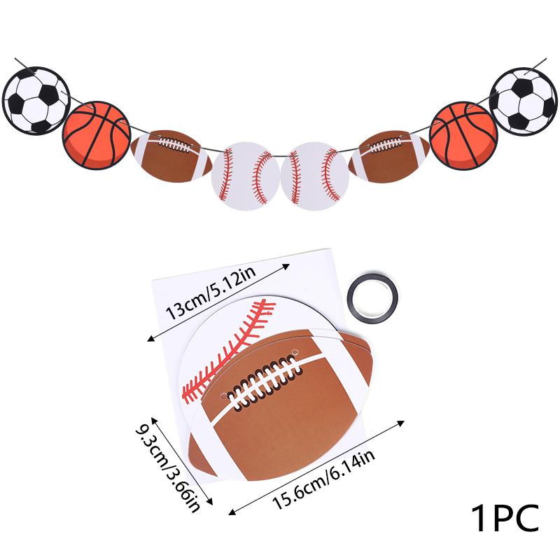 Sport Theme Party Banner Football Basketball Hanging Paper Garland Kids Boys Happy Birthday Party Decoration Favors Supplies