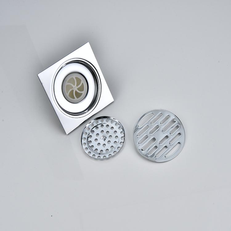 Modern Stainless Steel Chrome Plated Square Anti-Odor Bathroom Shower Floor Drain