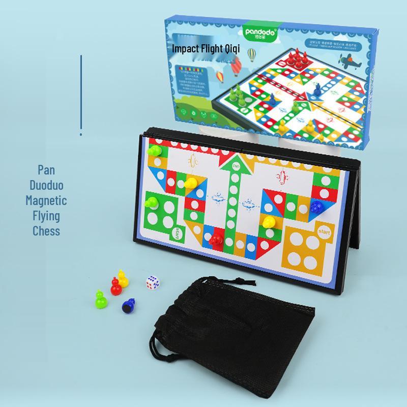 Pan Duoduo Magnetic Ludo Folding Board Game - Large Box with Magnetic Pieces for Children