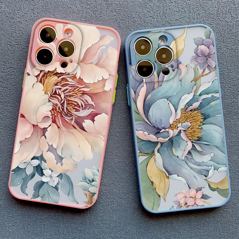 Vintage Blumen Handyhülle Für iPhone 12 11 13 Pro Max Mini 16 15 14 Pro Max X XR XS 8 7 14 15 Plus SE Schmetterling Pflanze Rückseite