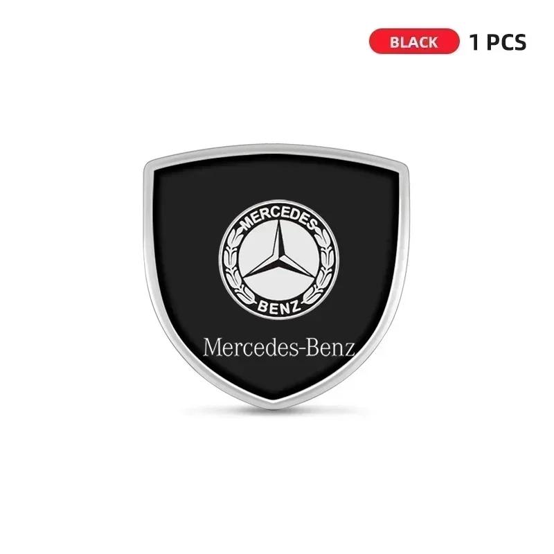 AZP2  1/2pcs 3D Metal Car Body Fender Emblem Shield Stickers Decor Auto Accessories for Mercedes Benz W211 W204 W210 W203 CLA GLA