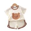 Children's Summer Cotton Short Sleeve Set: Korean Style T-shirt & Shorts for Boys and Girls.