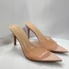 Transparent high-heeled cool slippers for women in the summer of 2025, new fashion, thin heels, pointed heads, sexy open toes, and one-word drag for o