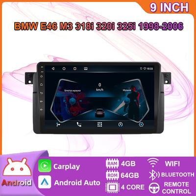 Android Bilradio Carplay Til BMW E46 M3 Rover 318/320/325/330/335 1998-2006 Bil Multimedia Videoafspiller GPS Navigation WIFI 4+64GB