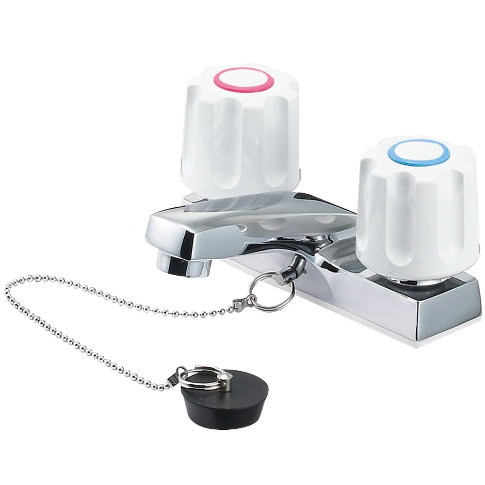 

Смеситель для раковины SANEI для общего и холодного с резиновым монтажным шагом 102 Двухвентильные области, стопор, мм, K51-W