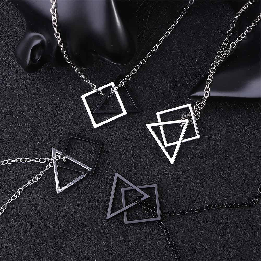 

Ожерелье для мужчин и женщин, треугольное ожерелье с подвеской, модные украшения, цепочка на ключицу, геометрическое ожерелье