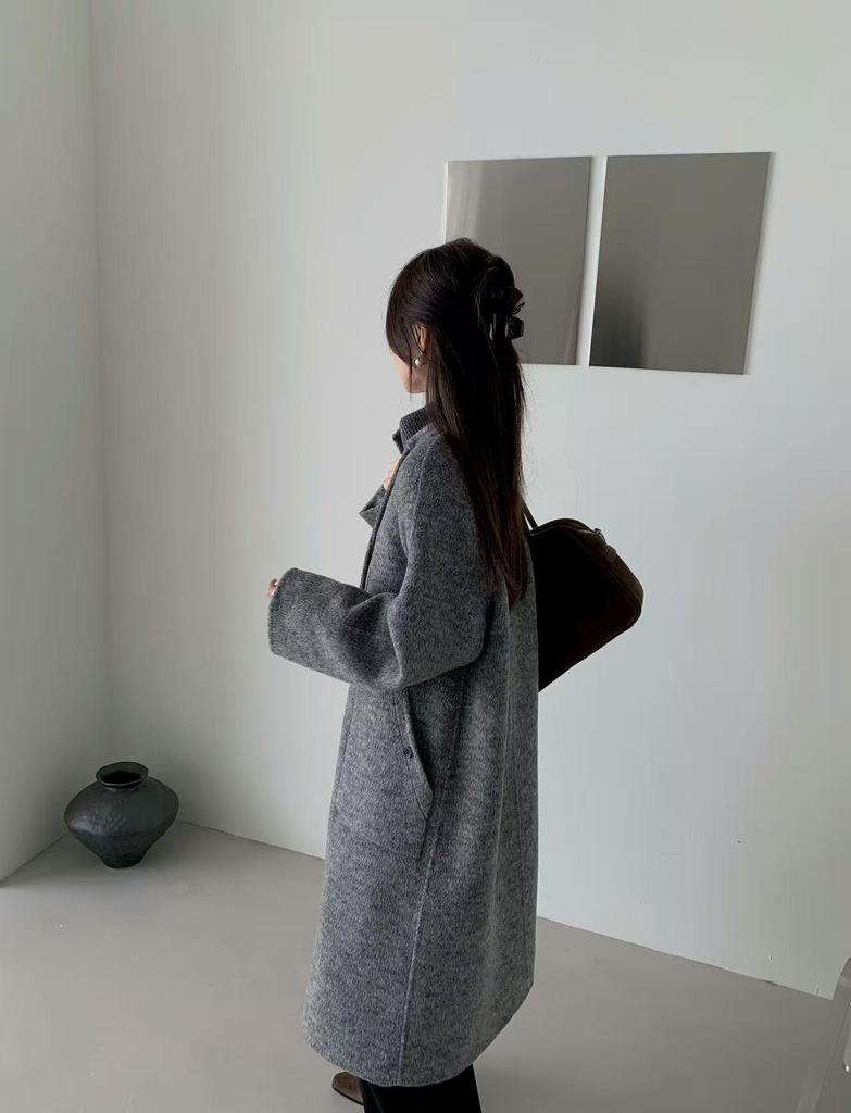 Luxuriöser doppelseitiger Wollmantel für Damen - Extra-lang, lässig, altersreduzierend, Herbstkollektion 2025