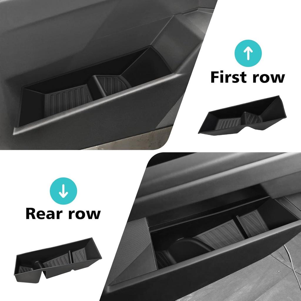 BestEvMod 4PCS Front & Rear Door Side Storage Organizer Compatible With Tesla Cybertruck 2025 2024 Interior Accessories Inner Door Handle Storage Ert