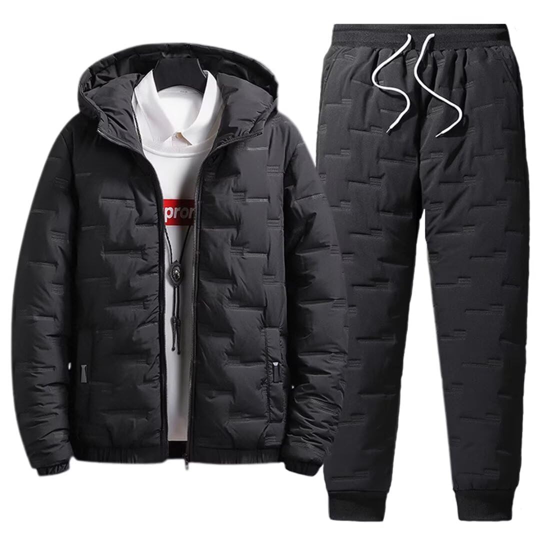 

Yucahype Down Jacket and Pants Cold Weather Down Coat and Long Plus Sizes Outerwear for Outdoor and Winter Work Men s Set, Padded, Wear, Pants,