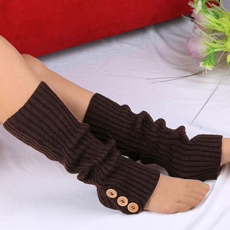 Women's Women's Buttons Leg Warmers Boots Covers Long Socks Knitted