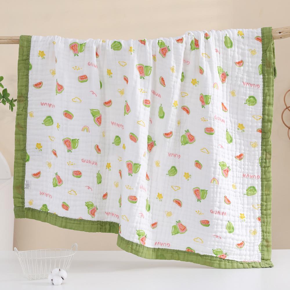 

Customizable Six-Layer Cotton Seersucker Children s Quilt & Baby Towel - Soft, Absorbent, & Wide-Edged Blanket 110x110 cm