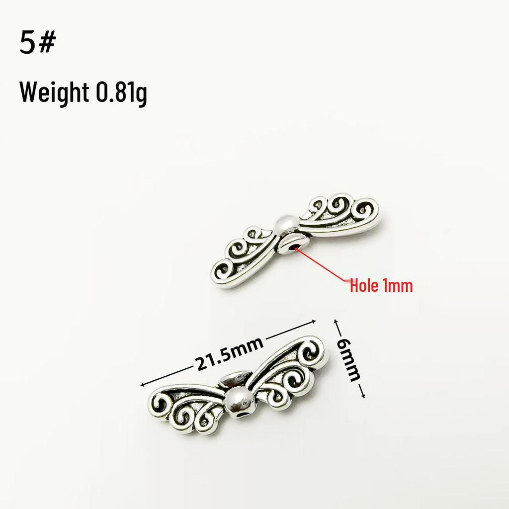 Tibetan Silver Angel Wing & Butterfly Feather Beads for Handmade Jewelry & DIY Accessories