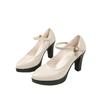 Fashion Ankle Strap Platform Pumps for Women Spring New Design Comfortable Leather Shoes Woman Super High Heels Dress Single Shoe