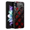 Black Red Ripple Art Hard PC Phone Case For Samsung Galaxy Z Flip 7 6 5 4 Black Cover For Galaxy Z Flip 3 Foldable Fundas Shell