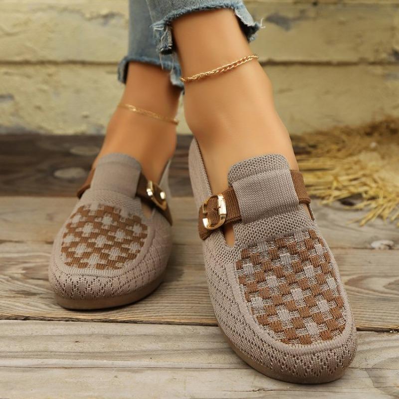 

Fashion 2025 Spring New Breathable Multi Functional Sports Shoes Casual Fashion Plaid Flat Shoes Comfortable Lazy Women s Shoes 36